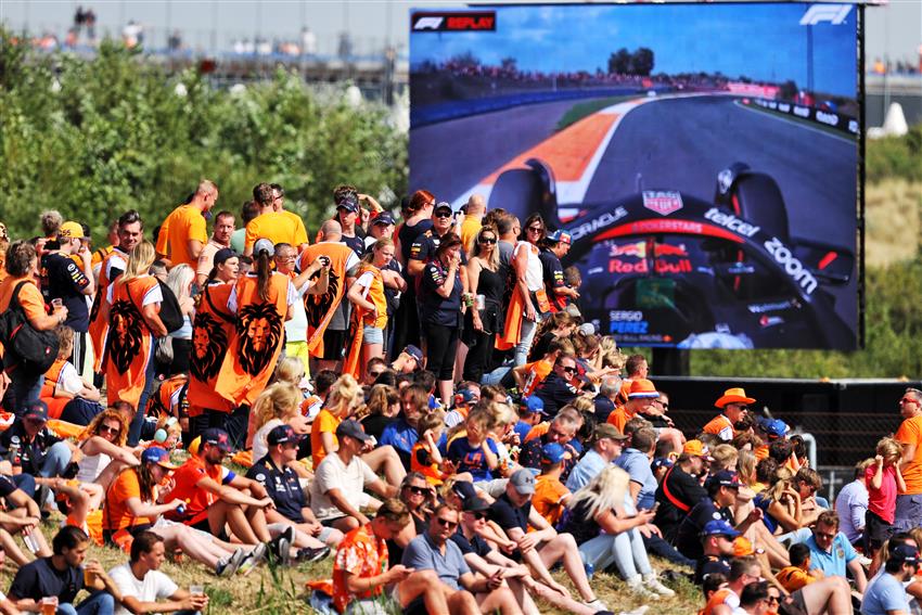 big screen and fans